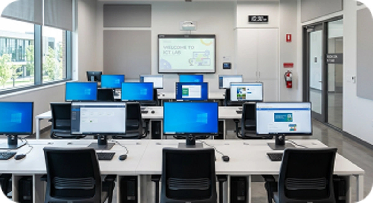 Modern ICT lab equipped to strengthen digital literacy, practical skills, and technology-based learning