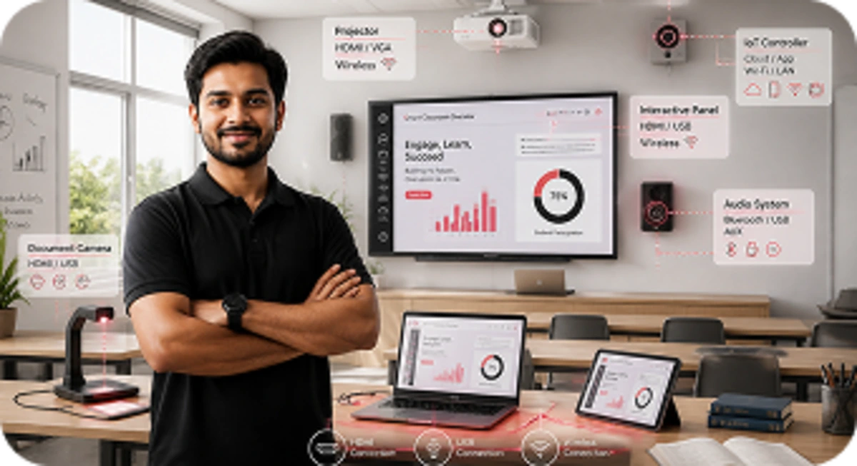 Technology-enabled classroom setup with digital tools designed to improve engagement and academic outcomes