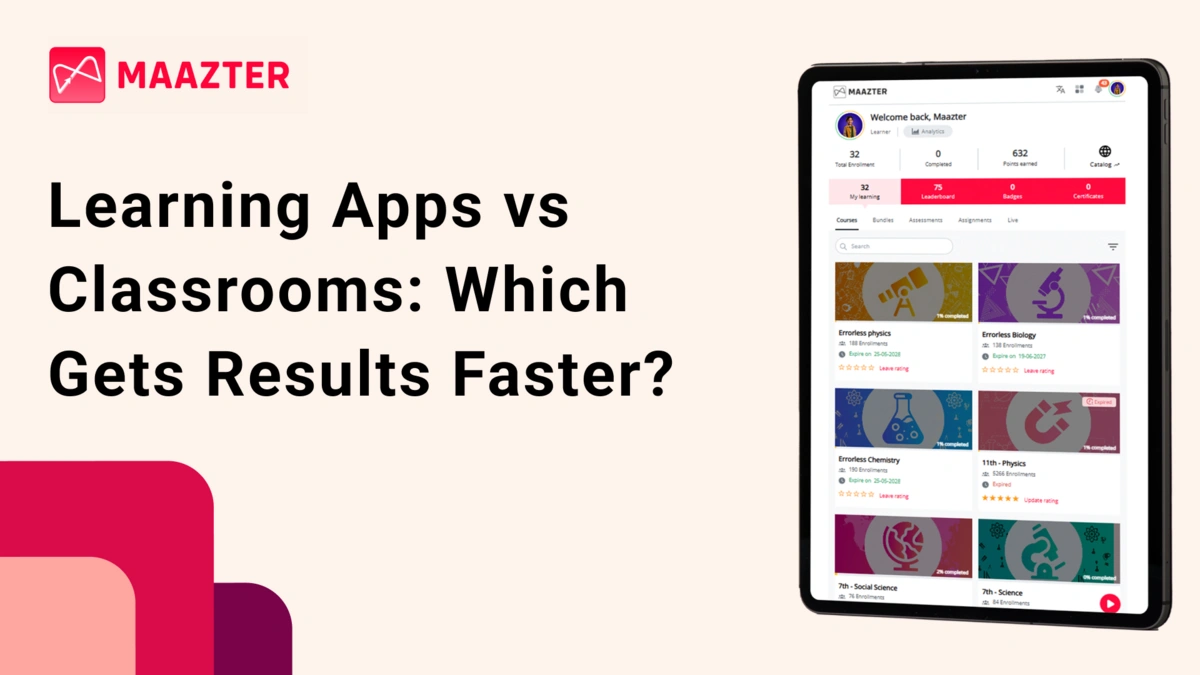 Students using learning apps and digital tools for faster academic progress compared to classrooms