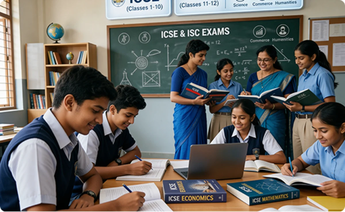 ICSE covers Classes 1 to 10 while ISC offers stream-based education for higher secondary students