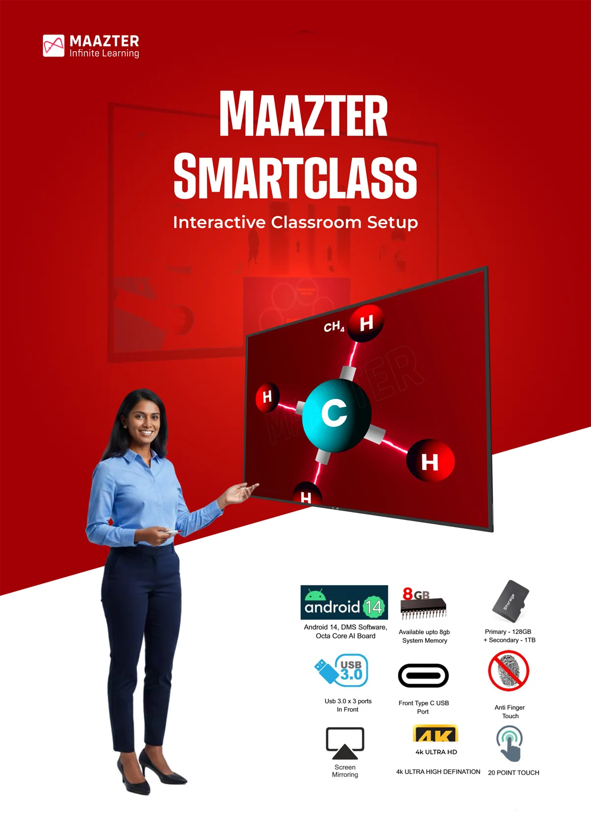 Smart Classroom Brochure - Interactive flat panels, visual learning content, and smart teaching solutions for schools