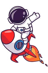 Astronaut in a rocket symbolizing students advancing through structured learning and academic growth