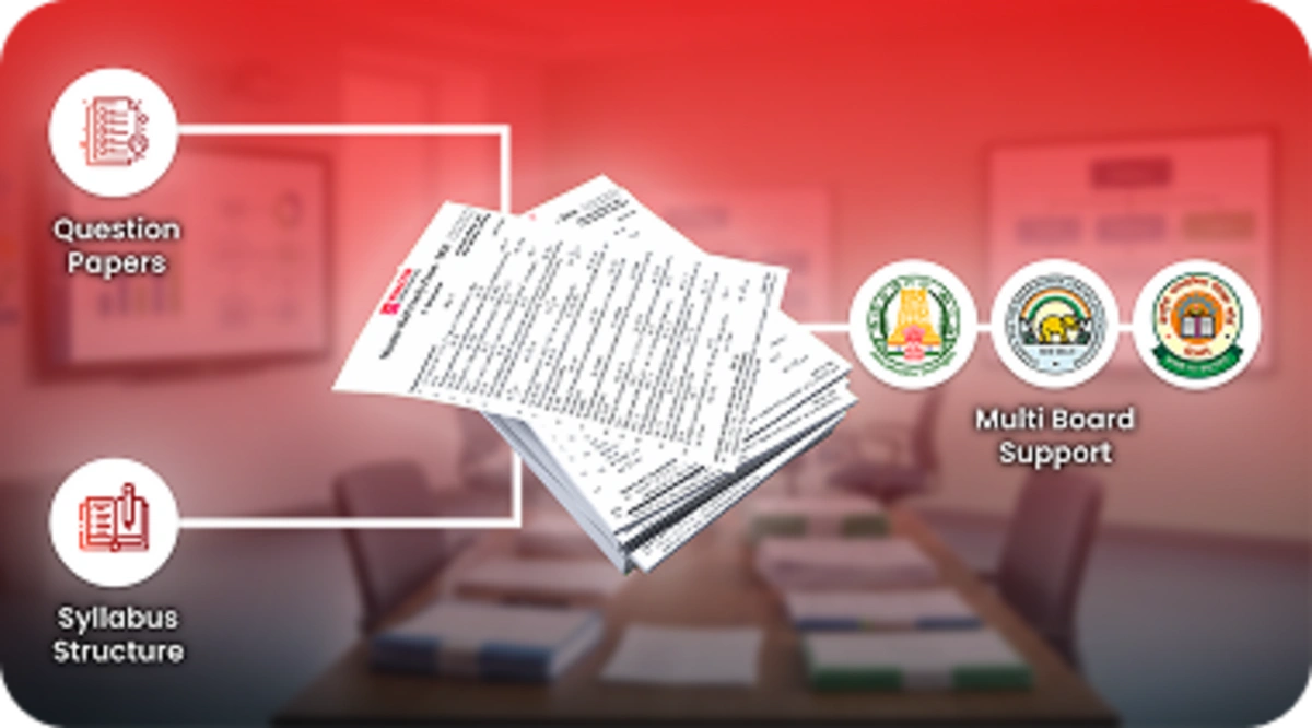 Customized question papers aligned with Samacheer Kalvi, ICSE, CBSE, and school-specific syllabi