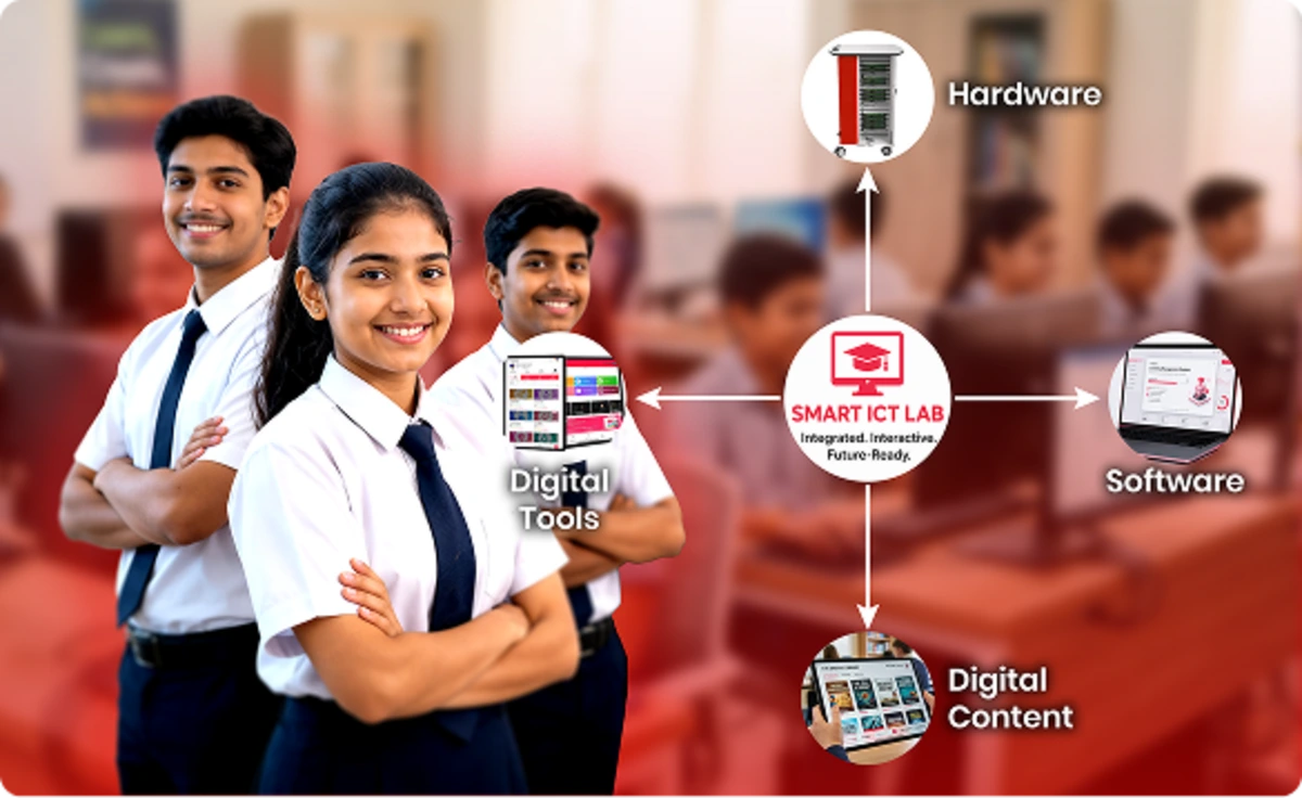 Smart ICT lab technology-driven education system integrates hardware, software, and digital content for learning
