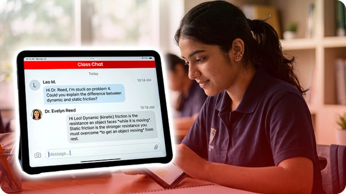 Instant doubt clearing in the learning app enables students to interact with faculty during live classes