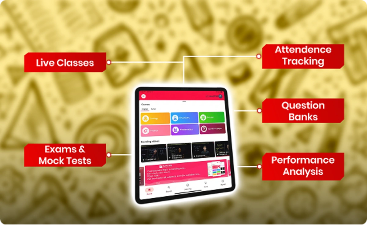 Complete digital teaching teachers app offering classes, exams, attendance tracking, and student performance tools