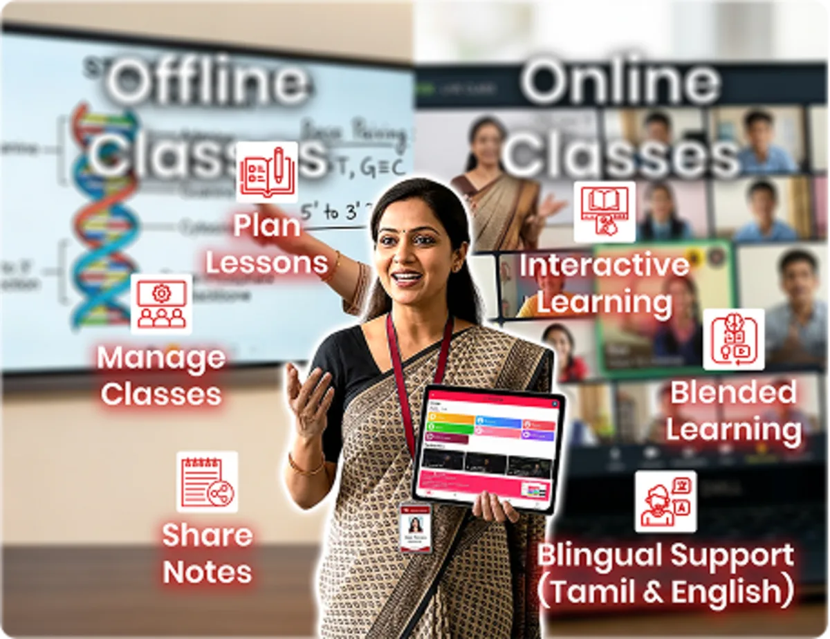 Flexible blended learning teachers app supporting online and offline teaching, planning, and collaboration