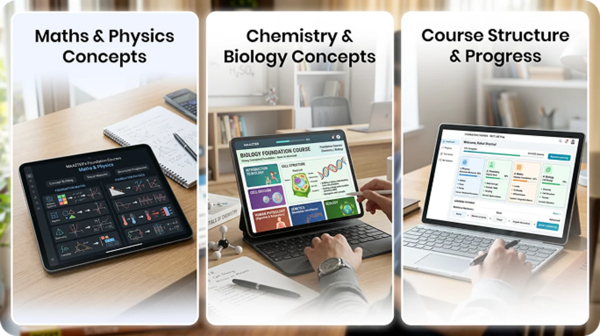Foundation programs strengthen understanding of Maths, Physics, Chemistry, and Biology from basic to advanced