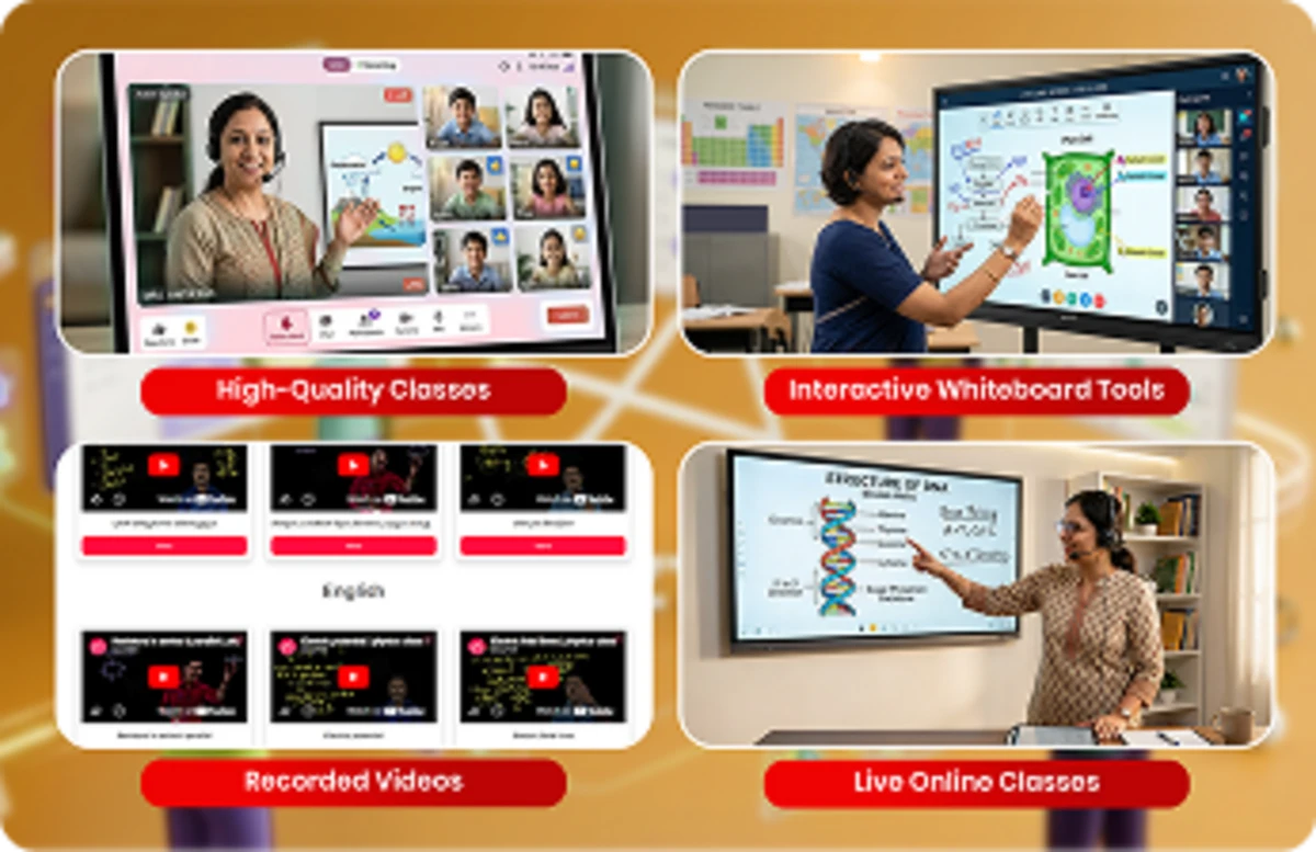 Live learning platform offers video classes, audio lessons, whiteboard tools, and recorded sessions