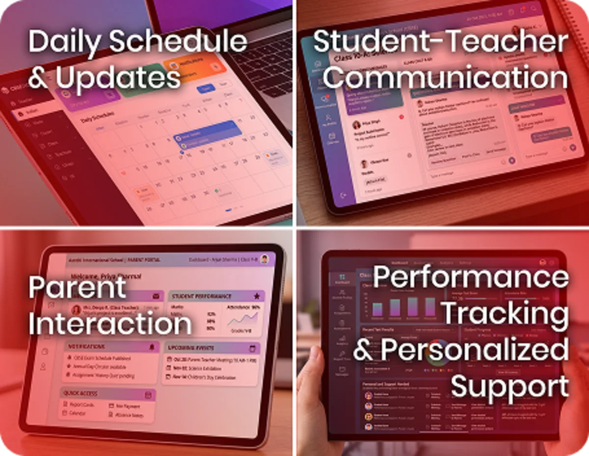 Teachers, students, and parents stay connected through collaboration and communication tools
