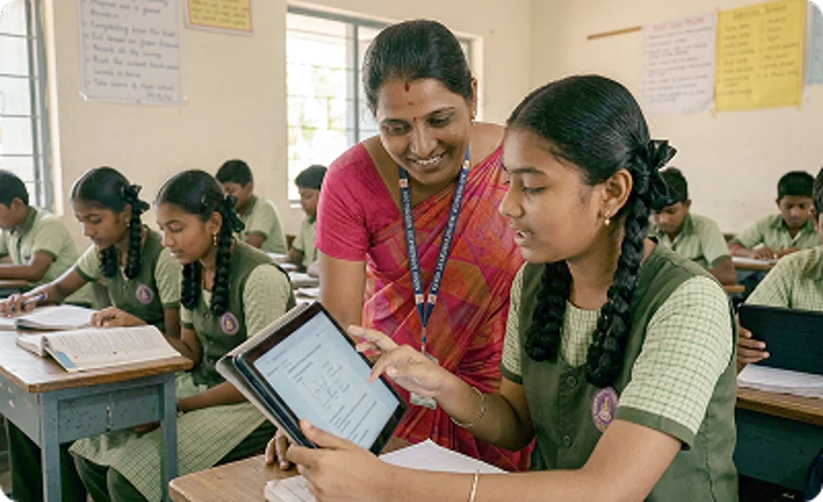 Students accessing recorded lessons and live classes through the Maazter School LMS learning environment